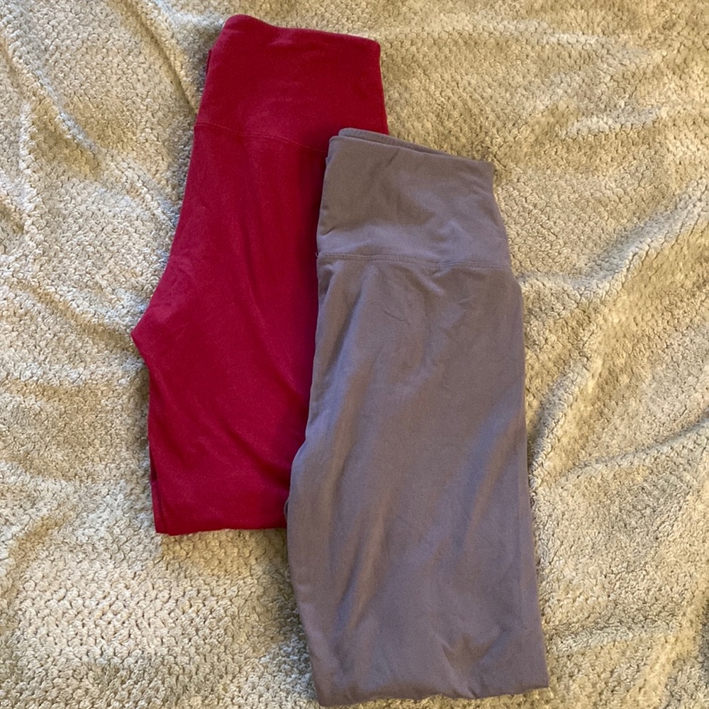 Women’s Us Small Red and Grey Legging 2-Piece Set